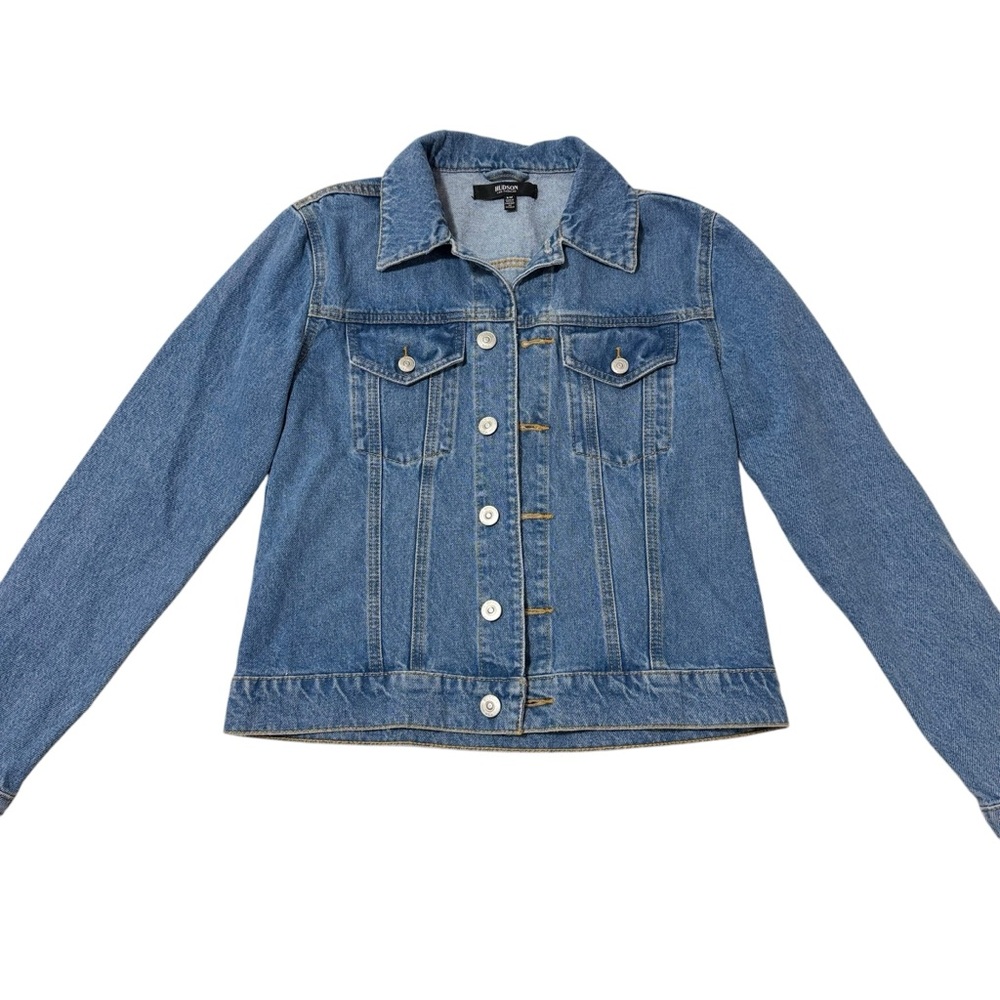Hudson Los Angeles Medium Wash Casual Denim Jean Jacket Women’s Size S/M - Picture 1 of 11